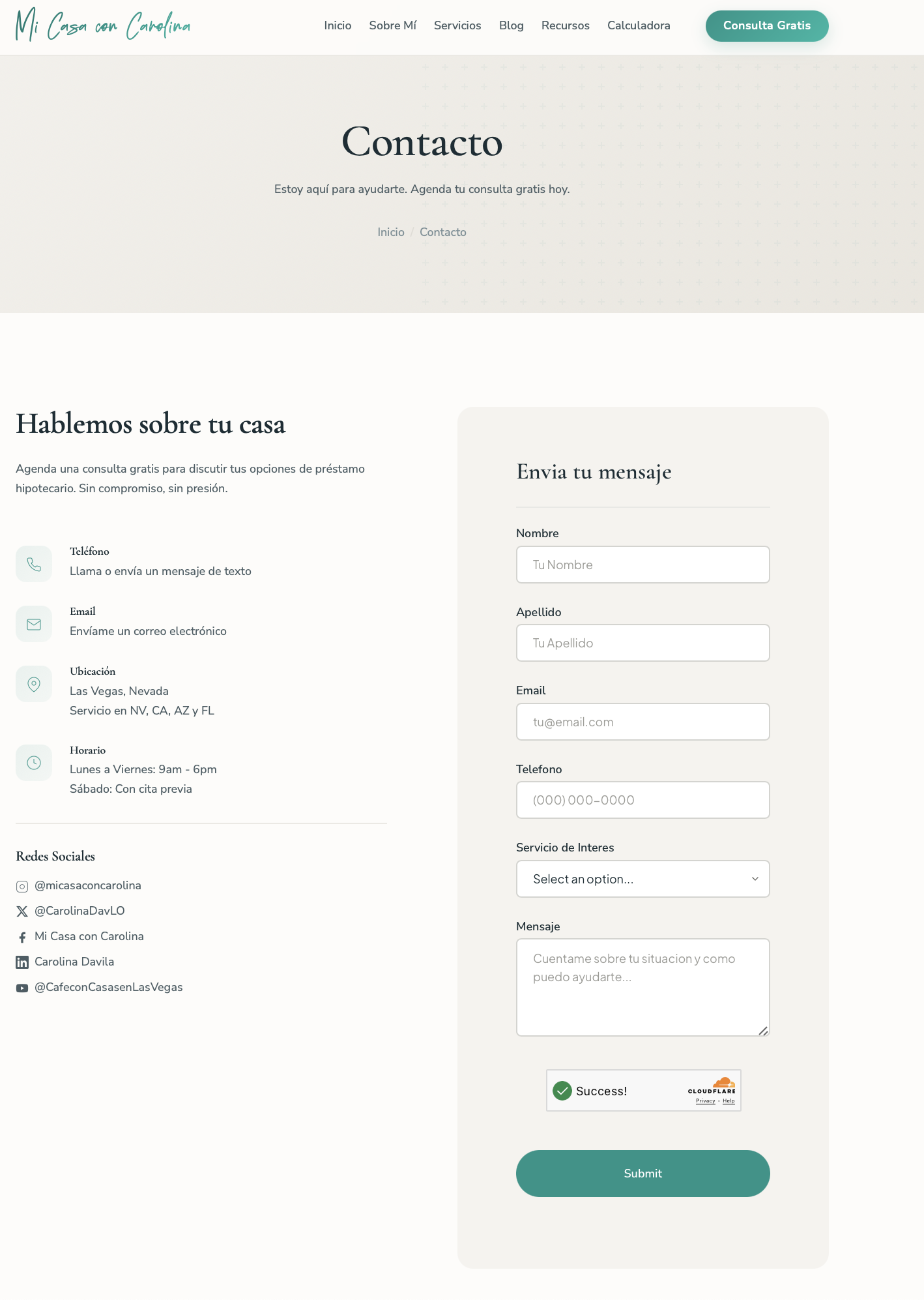 Form embedded on a live website